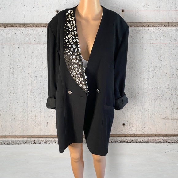 apart Jackets & Blazers - Vintage jeweled lapel oversized blazer